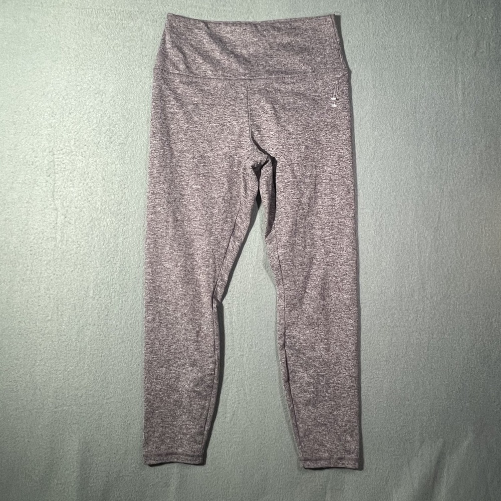Zobha Women's M Medium Heather Gray Purple High Rise Ankle Leggings Yoga